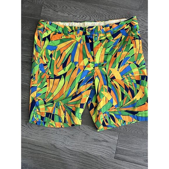 Loudmouth Size 42 bright colorful Geometric Flat Front Men’s golf shorts - Picture 1 of 7